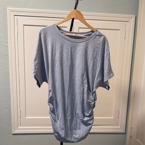 Light Gray Ruched Maternity Tunic Tee